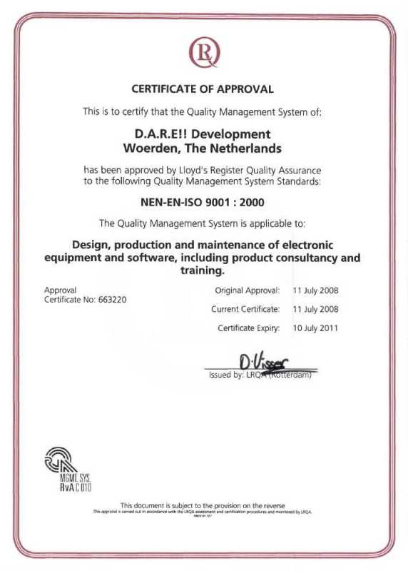 Certificate of Approval
